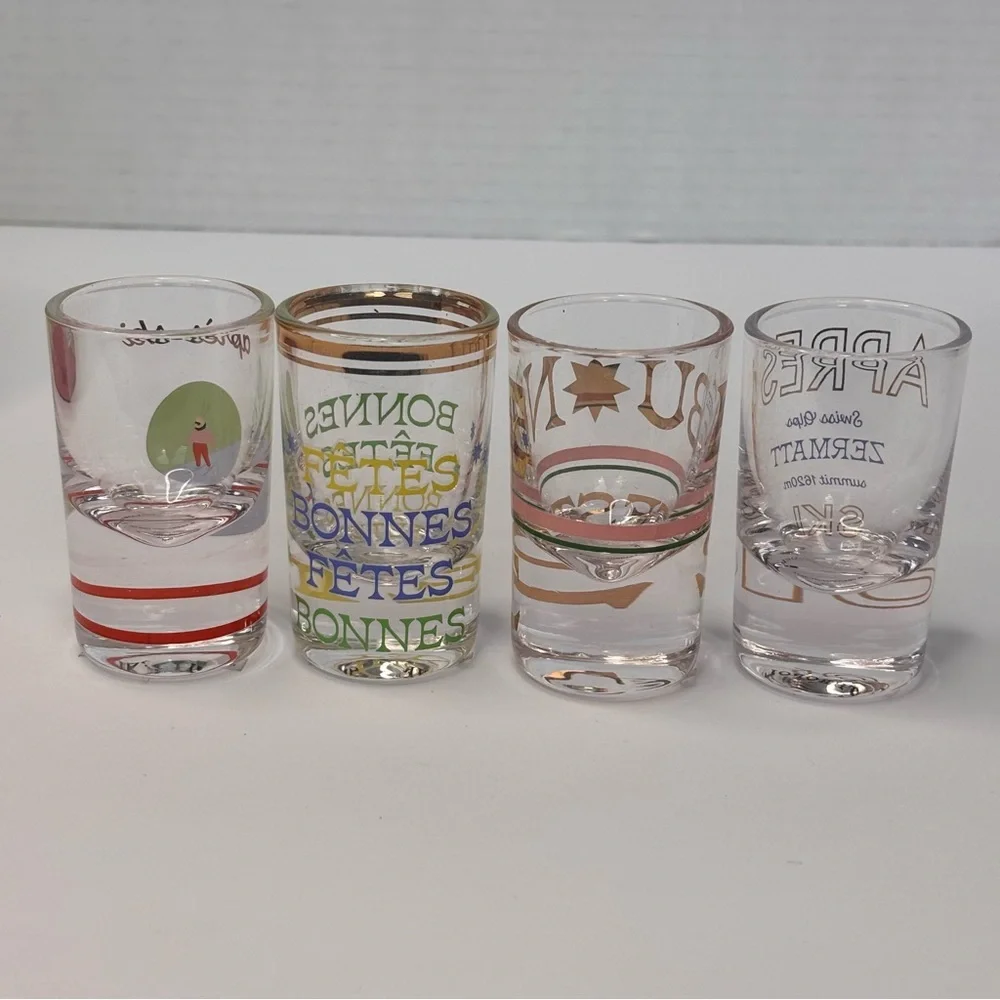 Anthropologie Apres Ski Shot Glasses Set of 4 - New In Box
